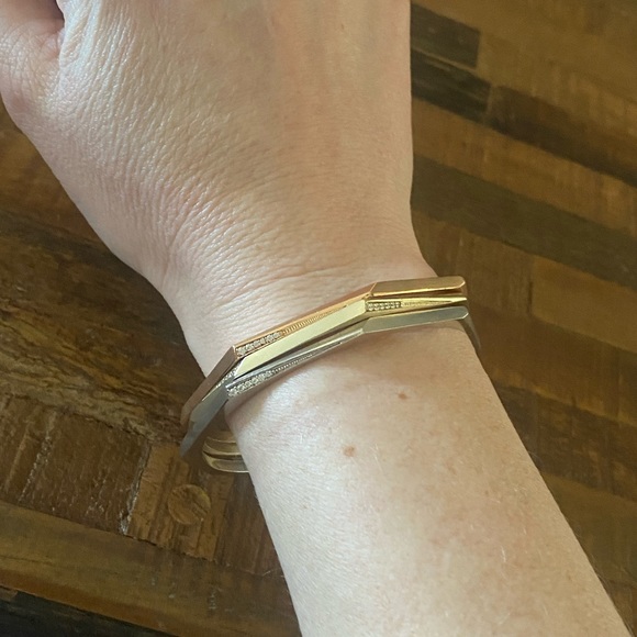 Kendra Scott Aubrey Mix Metals Bangle Bracelet Set. One Size. - Picture 5 of 6